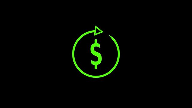 Financial exchange and money circulation concept represented by circular arrows indicating a continuous loop around a dollar sign symbol