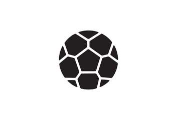 Naklejka premium Black soccer ball icon, sports logo, football symbol, vector graphic