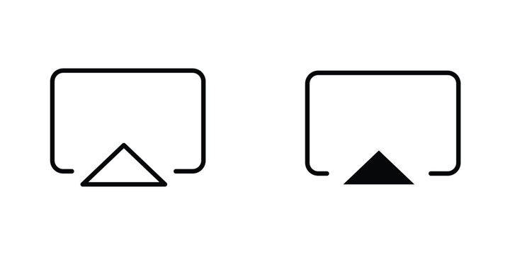 Airplay flat Icons in line outline and flat solid style on white background