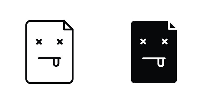 Broken Image flat Icons in line outline and flat solid style on white background
