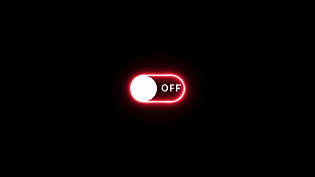 Switch on and switch off button. Power digital button. Turning on-off animation. power off / on button 4k Animation video on Black Background