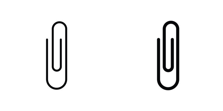 Paperclip flat Icons in line outline and flat solid style on white background