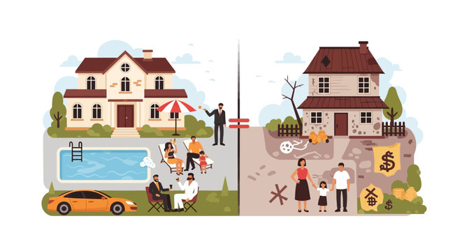 Social Inequality Comparison Between Wealthy and Poor Families