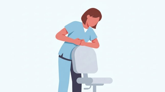 A healthcare professional performs the Heimlich maneuver in a training session for workplace emergency response and first aid.