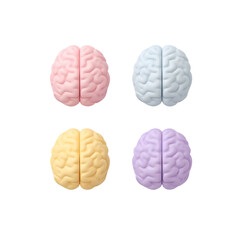 Fototapeta premium Colorful Pastel Brain Models on Black Background for Neuro Diversity and Creative Thinking Concepts