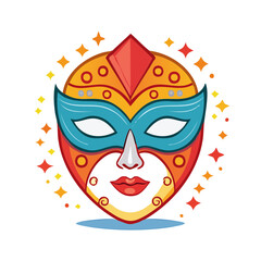 Obraz premium Colorful Carnival Mask Vector Illustration