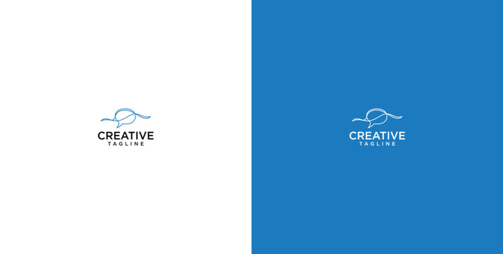 Minimalist abstract line art logo concept for creative publishing, featuring an elegant open book design or abstract bird symbol, ideal for a modern brand identity