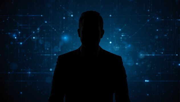 silhouette of a man in a dark suit