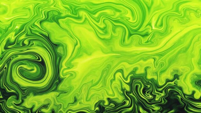 Vibrant green and yellow liquid swirl slime background texture
