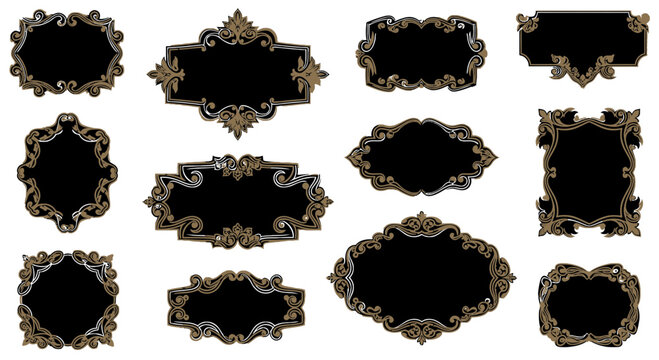 Ornate Vintage Labels Set - Decorative Frames and Badges
