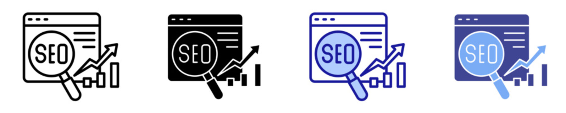 Seo Optimization Icon Set Multiple Style Collection
