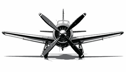 Vintage Airplane Front View Closeup. © CetakUndangan