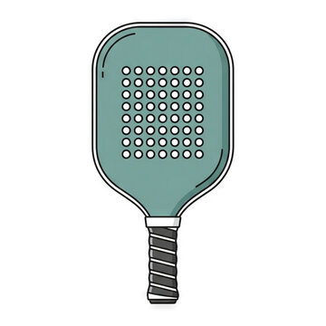 Pickleball paddle vector icon, flat illustration of a sports racket for pickleball game, equipment for outdoor activity, professional gear for court sports, isolated on white background