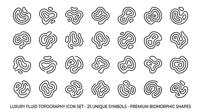 Abstract Organic Shapes Set of 25 Unique Biomorphic Forms.