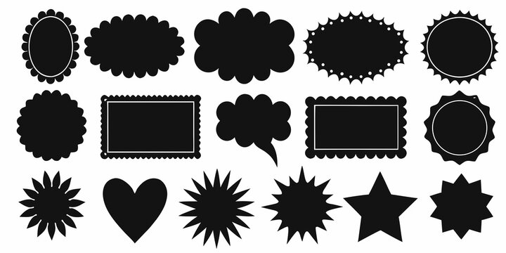 Black Silhouette Collection Of Decorative Frames And Shapes