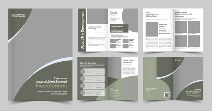 Luxury Real Estate Brochure Template, Property Brochure Design
