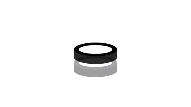 A white panel showing a single flat coin viewed from above representing a minimal or low amount of digital currency