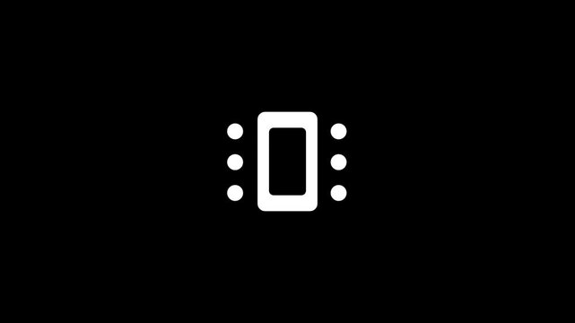 A dark panel showing a centered card or element flanked by partially visible cards indicating a carousel or swipe layout