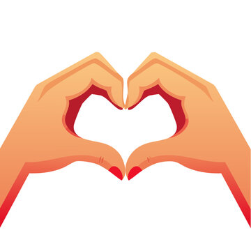 Hands forming a heart shape vector illustration