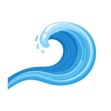 Stylized Blue Ocean Wave Illustration