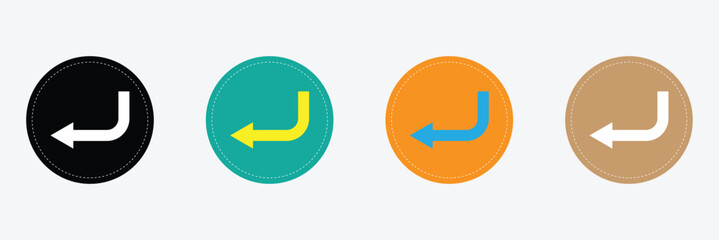 Fototapeta premium Down left icon glyph vector illustration . EPS 10 .