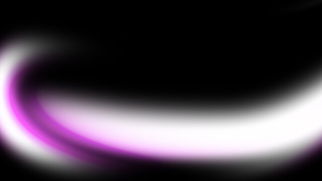 Thin arc swoop minimal neon pink glow with glowing gradient in pink magenta violet for iridescent glow neon aura dark light night pink color on black background