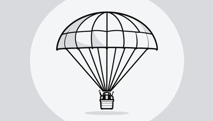 Parachute with harness and lines descending. © Ikhsan