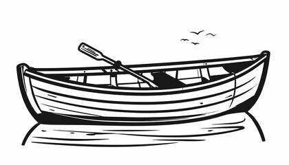 Small wooden boat on the water. © Ikhsan