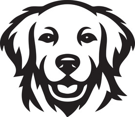 Fototapeta premium Smiling friendly black and white dog face illustration Vector