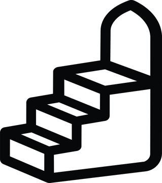 Islamic minbar pulpit outline icon