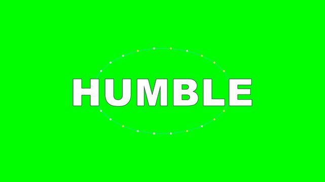 4K green screen HUMBLE animated title - a tangled web gracefully simplifies into a clean ring, kinetic typography motion graphics intro overlay, chroma key