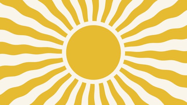 Vibrant Yellow Sun Illustration with Rays
