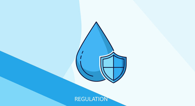 Water Protection and Regulatory Compliance: Icon Illustrating Conservation and Security