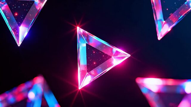 Abstract glowing triangular shapes