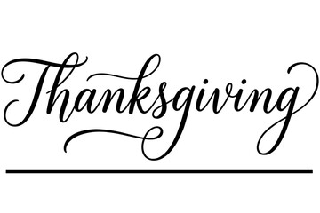 Happy thanksgiving calligraphy elegant typography for festive holiday greetings and designs © MSTNASIMA