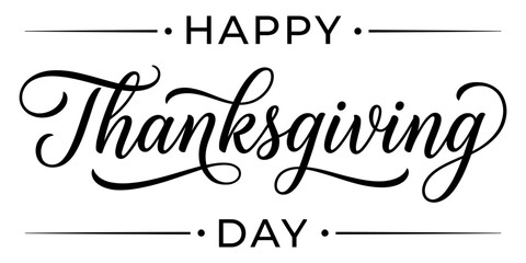 Happy thanksgiving day typography elegant calligraphy for festive holiday graphics © MSTNASIMA