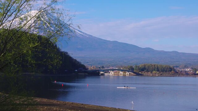 Early Morning Lakeside at Mt Fuji Kawaguchiko, Japan