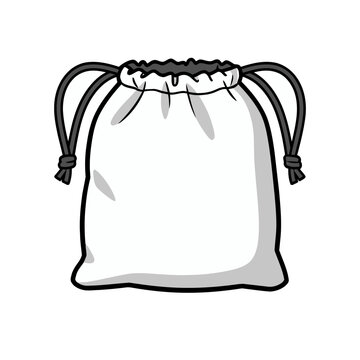 Flat illustration of a drawstring bag