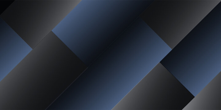 Modern black dark blue white abstract background. Minimal. Color gradient. Web banner. Geometric shape. 3d effect. Lines stripes triangles. Design. Futuristic. Metal metallic effect. Good. Simple