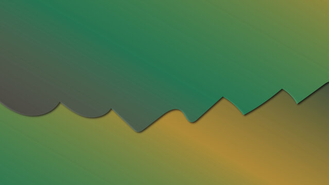 Abstract green and yellow paper cut background featuring wavy and zigzag layered shapes creating a modern 3d effect for professional presentation backdrops and website landing pages