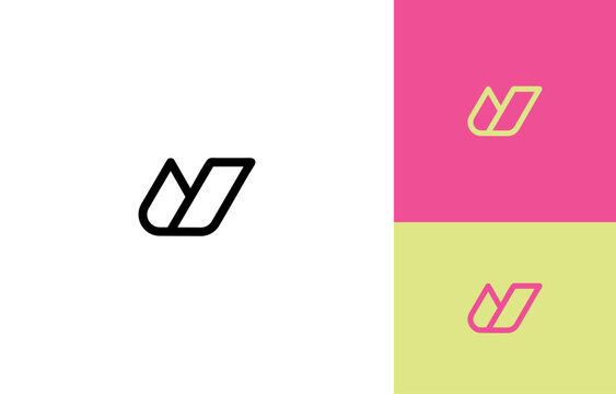 Linear Letters J Logo Template. Letters JU Logo or Letter JY Monogram. 