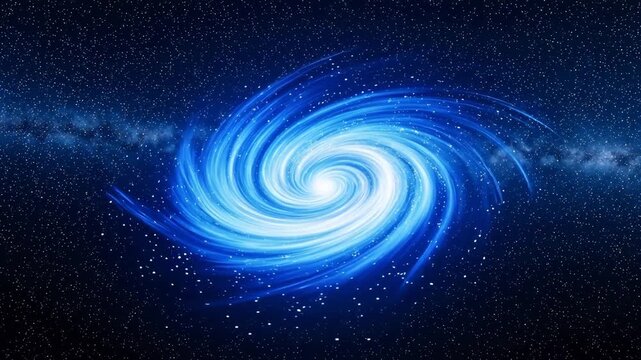 Blue spiral galaxy in space