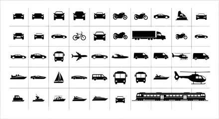 Collection of various transportation icons © Ritu