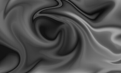 Fototapeta premium Dark Liquid Metal Abstract Background with Smooth Swirling Gradient Flow and Glossy Monochrome Wave Texture for Modern Design