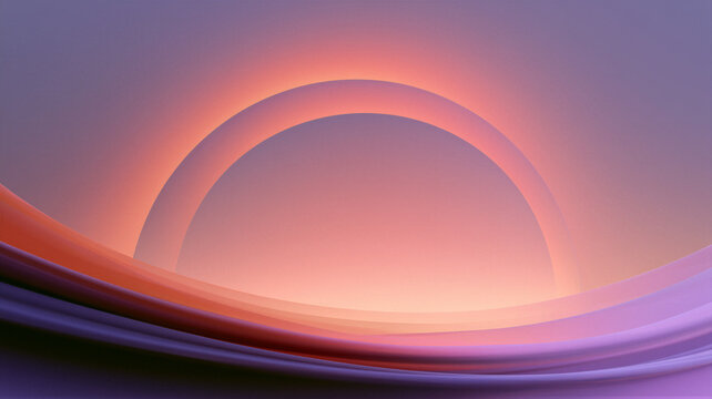 Soft gradient background featuring light purple and pink-orange hues, volumetric lighting, and glassmorphism. Calm Morandi style with negative space perfect for tech hero banners and web design.