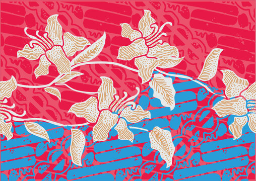 Very beautiful floral motifs are suitable for background textile printing and other purposes.