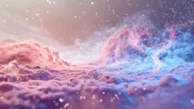 Cosmic nebula with stars and clouds