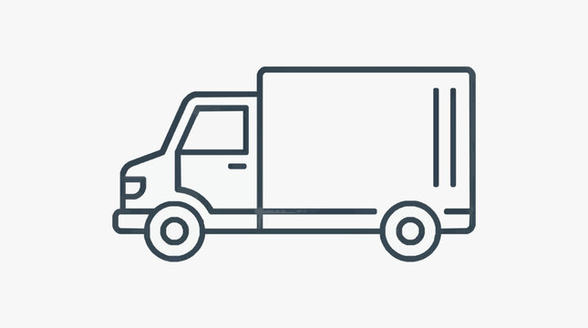 Delivery Truck Silhouette Icon.