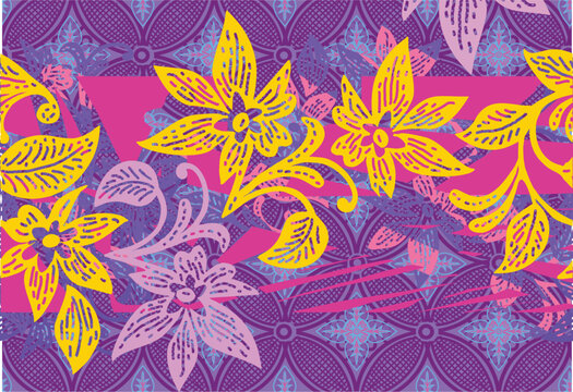 Very beautiful floral motifs are suitable for background textile printing and other purposes.