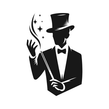 Magician Silhouette SVG | Wizard Vector Clipart